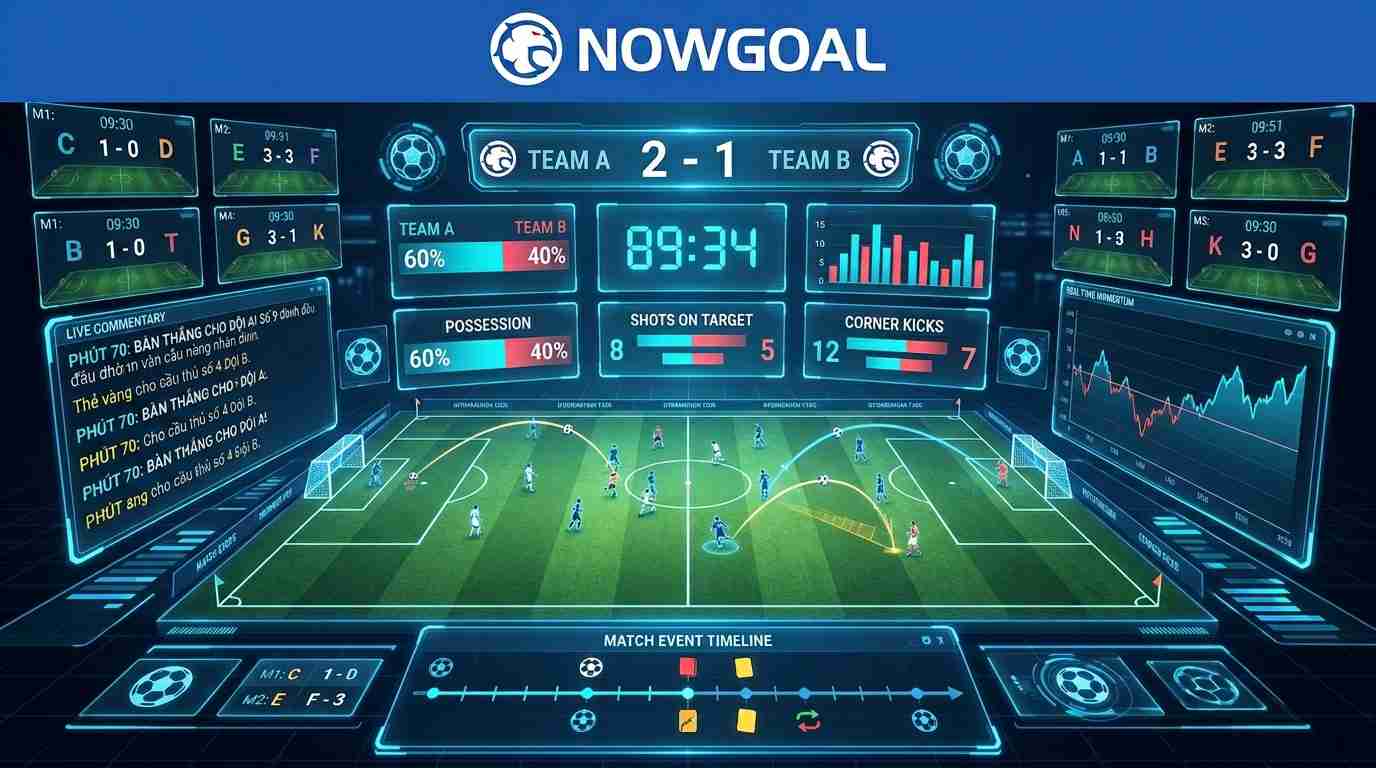 Tính năng livescore thời gian thực của Nowgoal