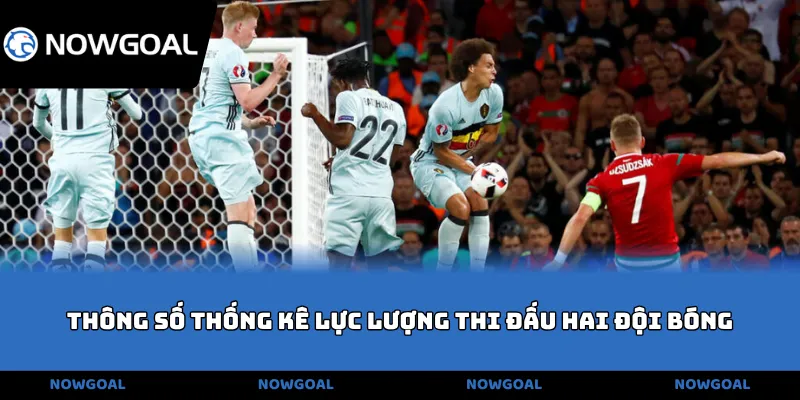 Thông số thống kê lực lượng thi đấu hai đội bóng